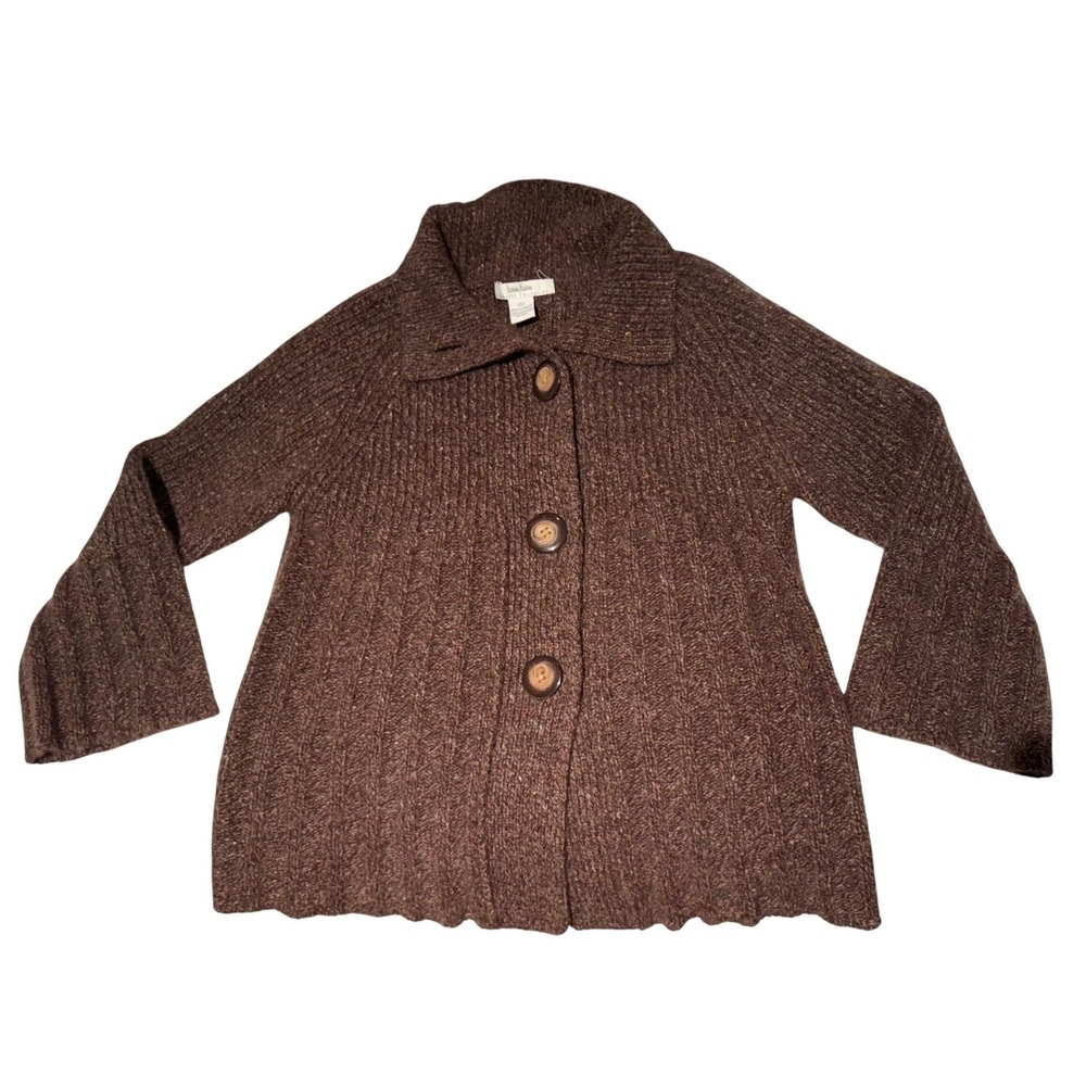 Neiman Marcus Collection 100% Cashmere Cardigan Sweater in Brown (S) - Picture 3 of 7